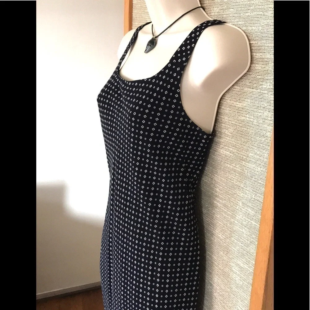Maxi dress Navy + White asymmetrical hem size Small - Picture 6 of 13